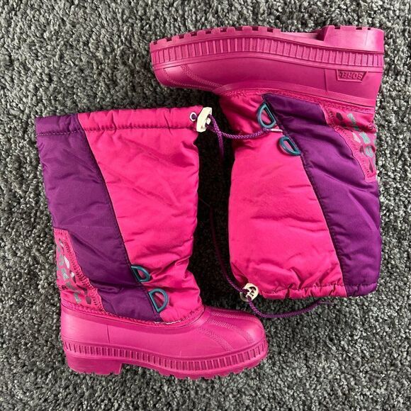 Sorel Snow Boots Youth Girls 5 Pink Purple Removeable Liner Made in Canada - Picture 12 of 13